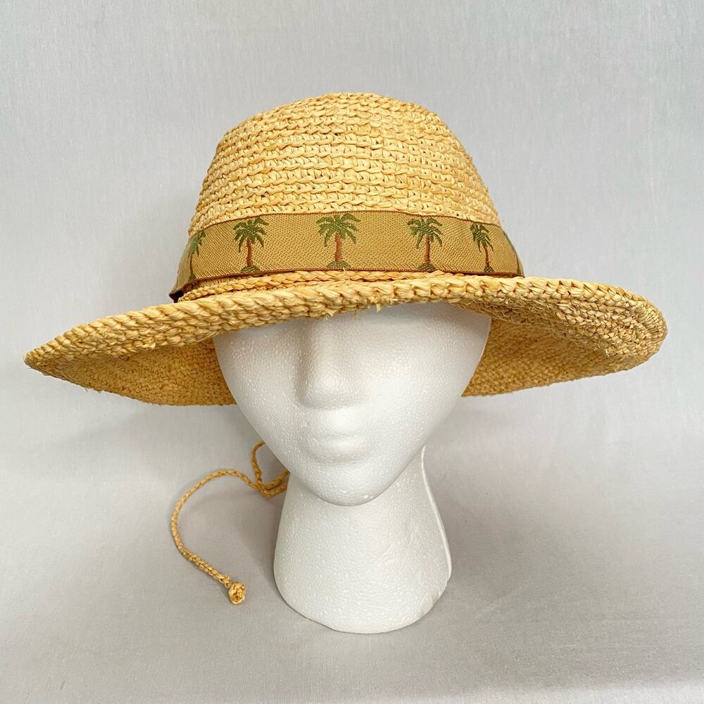 💎Scala Collezione Ruffia Straw Sun Hat Palm Tree Band